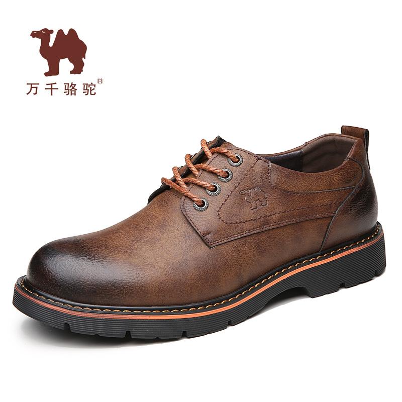 Ribuan Sepatu Pria Unta Sepatu Kulit Inggris Kepala Besar