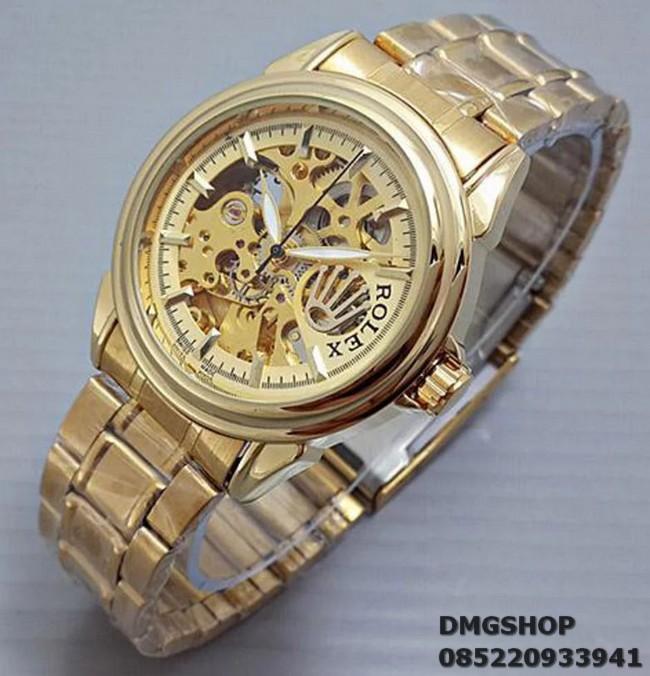 JAM TANGAN PRIA ROLEX AUTOMATIC FULL GOLD 4 RANTAI ANTI AIR TERBARU 2018