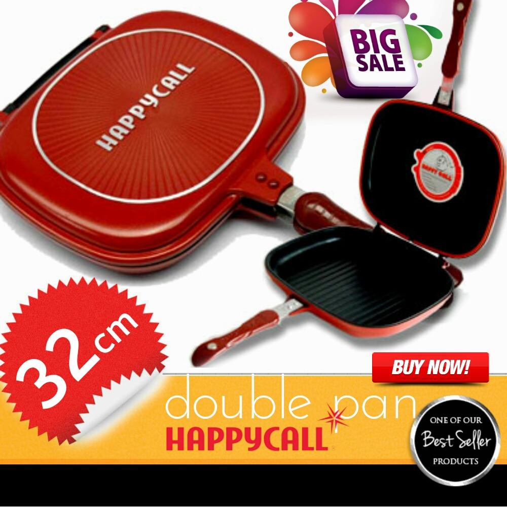 HAPPY CALL 32 CM Double Pan Grill Panci Anti lengket