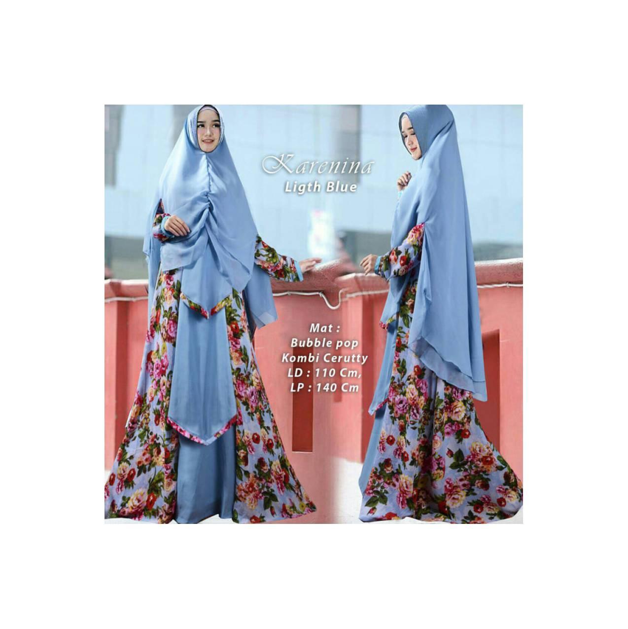 Baju Pengantin Muslimah 120273 GAMIS JUMBO SYARI KARENINA LIGHT BLUE