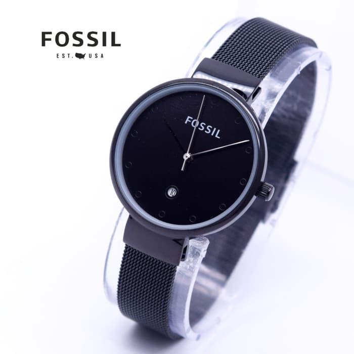 DISKON Jam Tangan Wanita / Cewek Murah Fossil Pasir Full Black TERMURAH
