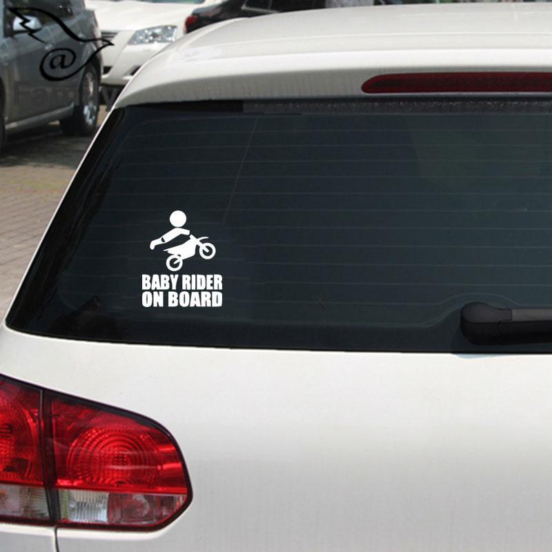 Keluarga Besar: Desain Kreatif Anak Mengendarai Motor Terbang Pola Dekorasi Mobil Auto Stiker Putih-Internasional