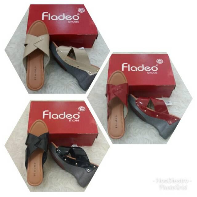 Fladeo - Sandal Wedges Wanita Branded Original Murah Variasi Black sz 38