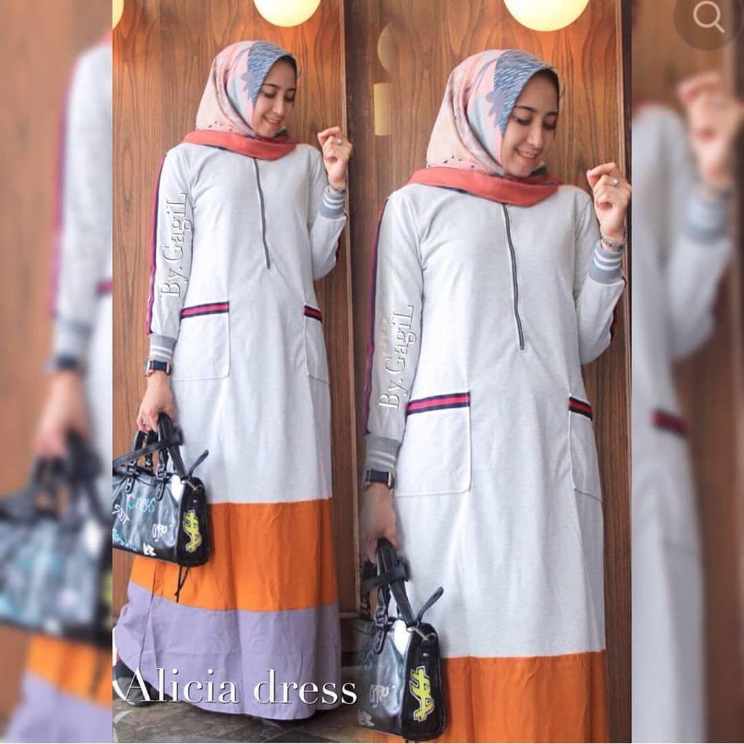 Baju Original BC Alicia Maxi Dress Muslim Modern Panjang Hijab Fashion Perempuan Casual Gamis Pakaian Wanita Terbaru Tahun 2018