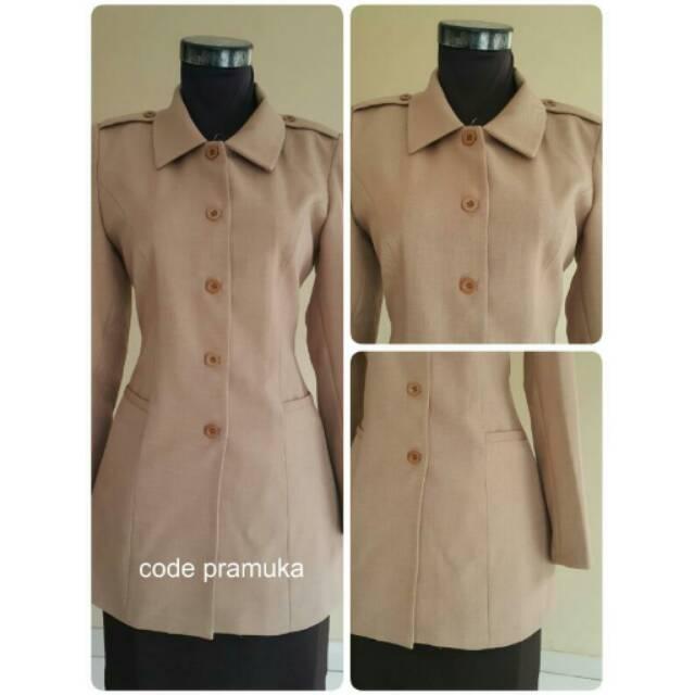 RESTOK Baju/Blazer Seragam Pembina/Guru wanita Pramuka, coklat,muslim bagus murah size kecil-Jumbo