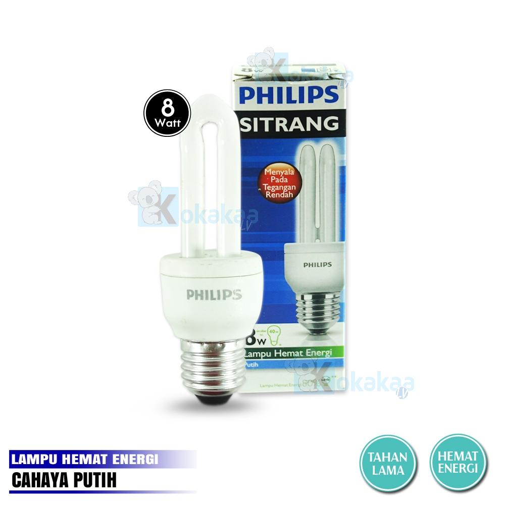 Philips Lampu Bohlam Sitrang 8 Watt Hemat Energi Lampu LED - Putih