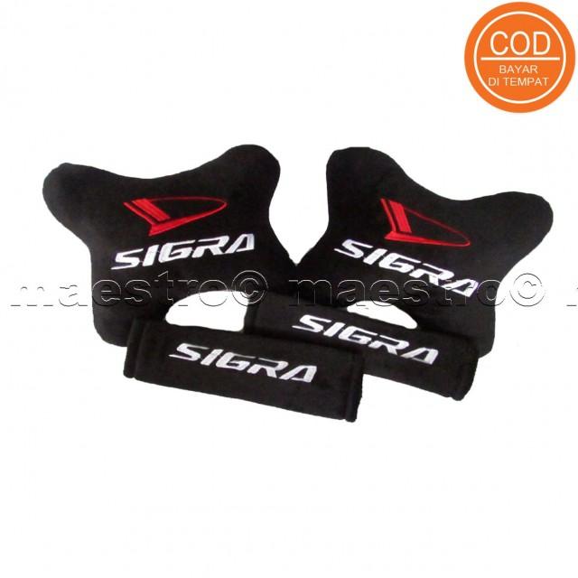Aksesoris bantal leher jok mobil lucu unik Set 2in1 Daihatsu Sigra