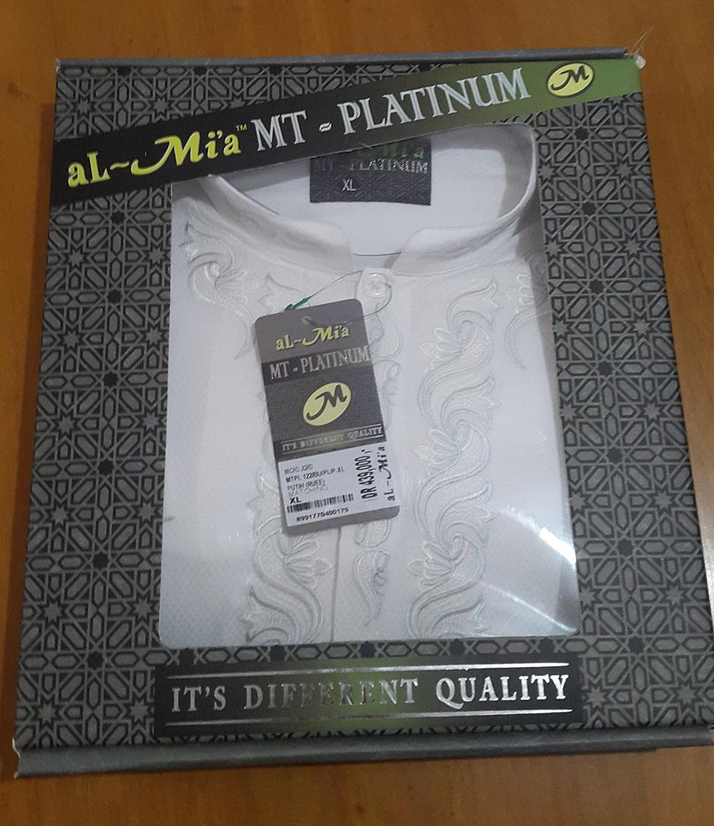 Baju Koko Pria Muslim Lengan Panjang ALMIA MTPL122 - PUTIH
