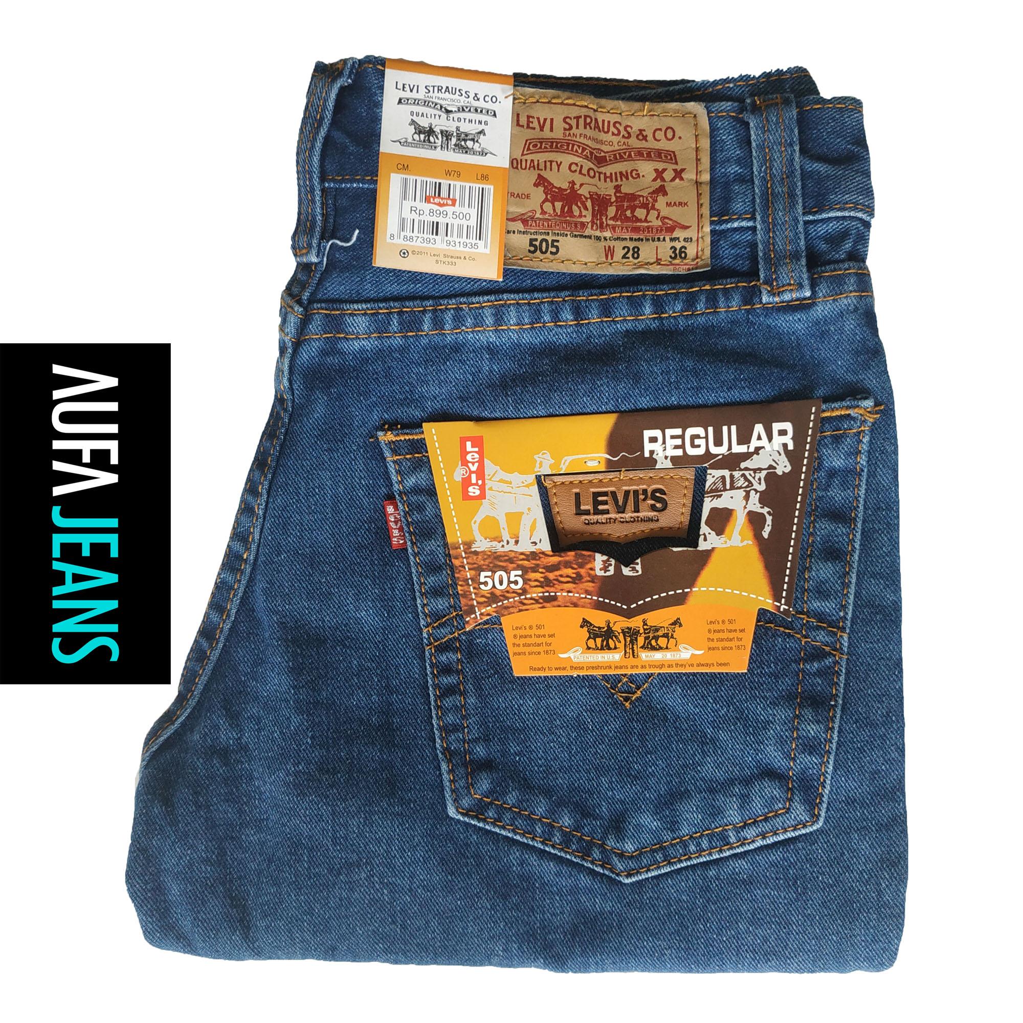 Celana Jeans Wrangler Levi Lois Reguler Standar Biowash Original Impor