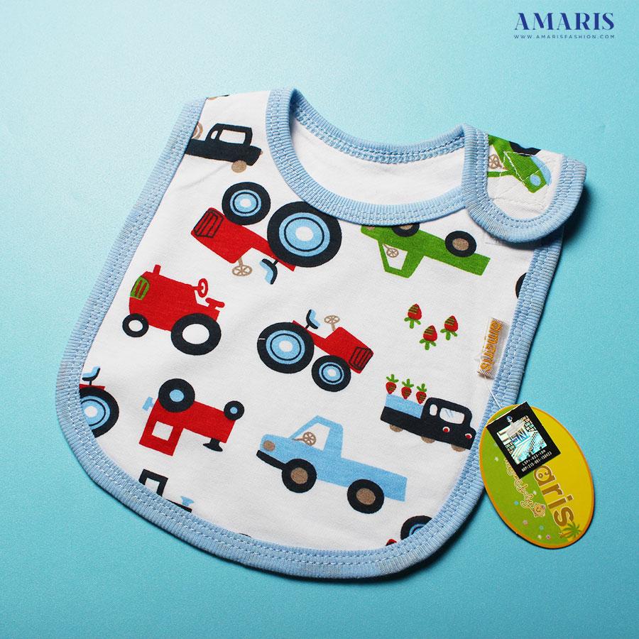Amaris Fashion - Setelan Bayi Laki Laki Big Truck - Aksesoris Bayi Slaber dan Topi