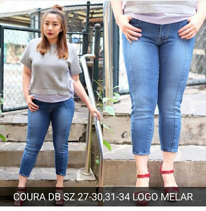 7/9 Coura Promo TERMURAH!! Celana panjang jeans Ripped skinny wanita murah  JEANS BEST SELLER!!