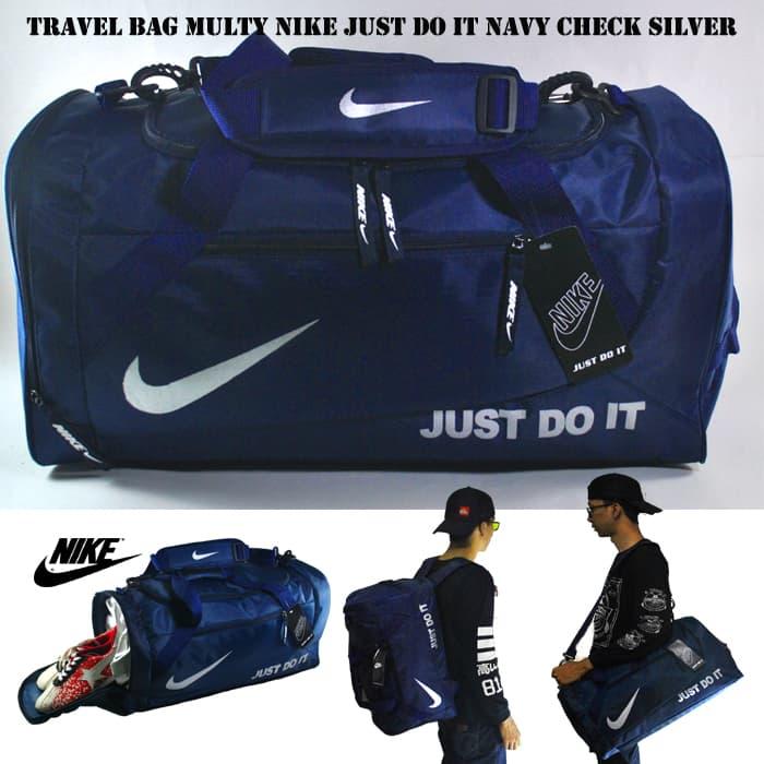 Hot Item!! TAS OLAHRAGA TRAVEL BAG 3 IN 1 NIKE JUST DO IT DONGKER SILVER - ready stock
