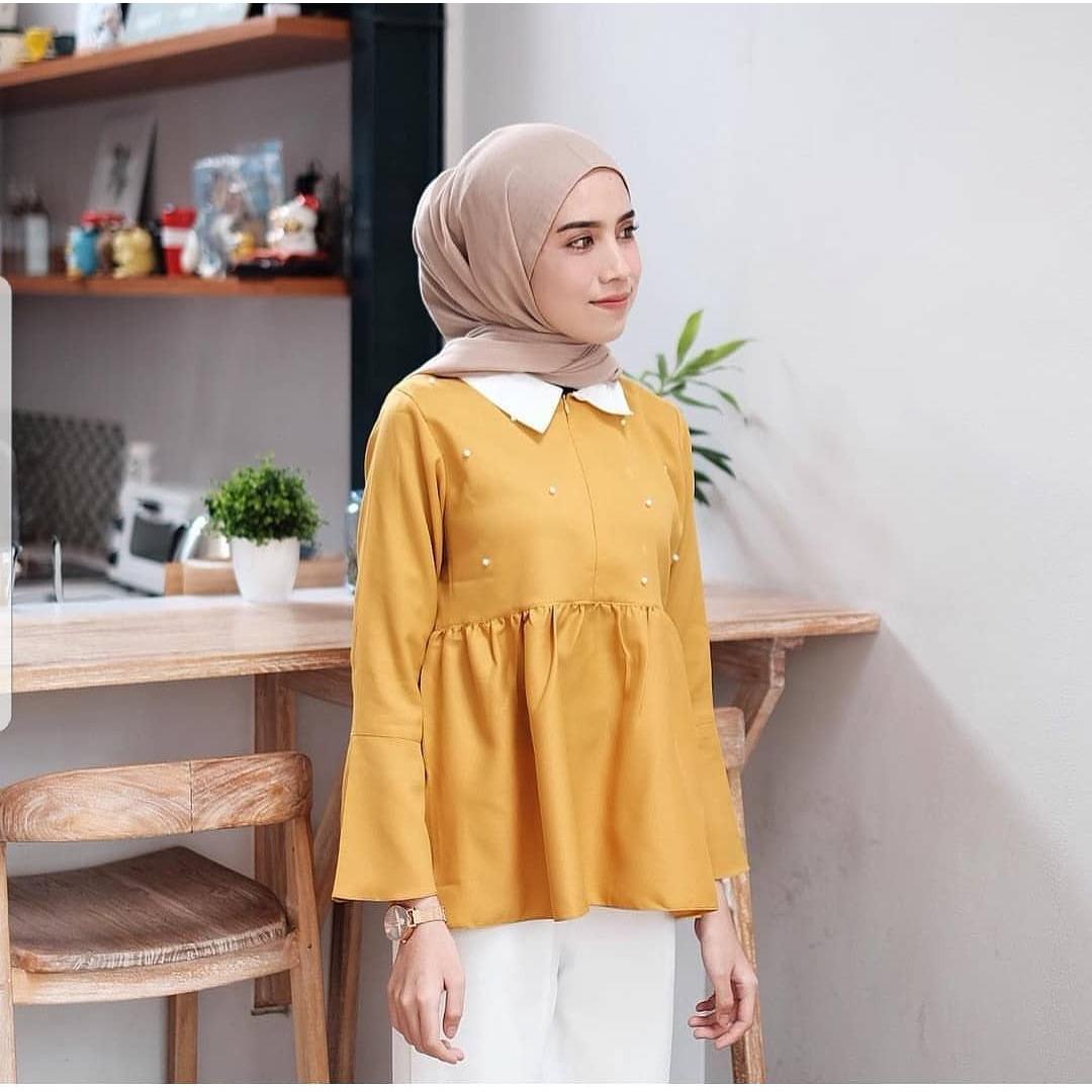 Baju Original Maika Blouse Baju Hijab Casual Pakaian Muslim Wanita Muslim Modern Terbaru Termurah 2018