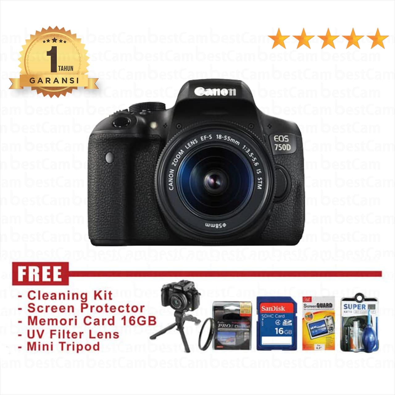 Canon EOS 750D - 24MP - Kit 18-55mm IS STM - FREE Accesories