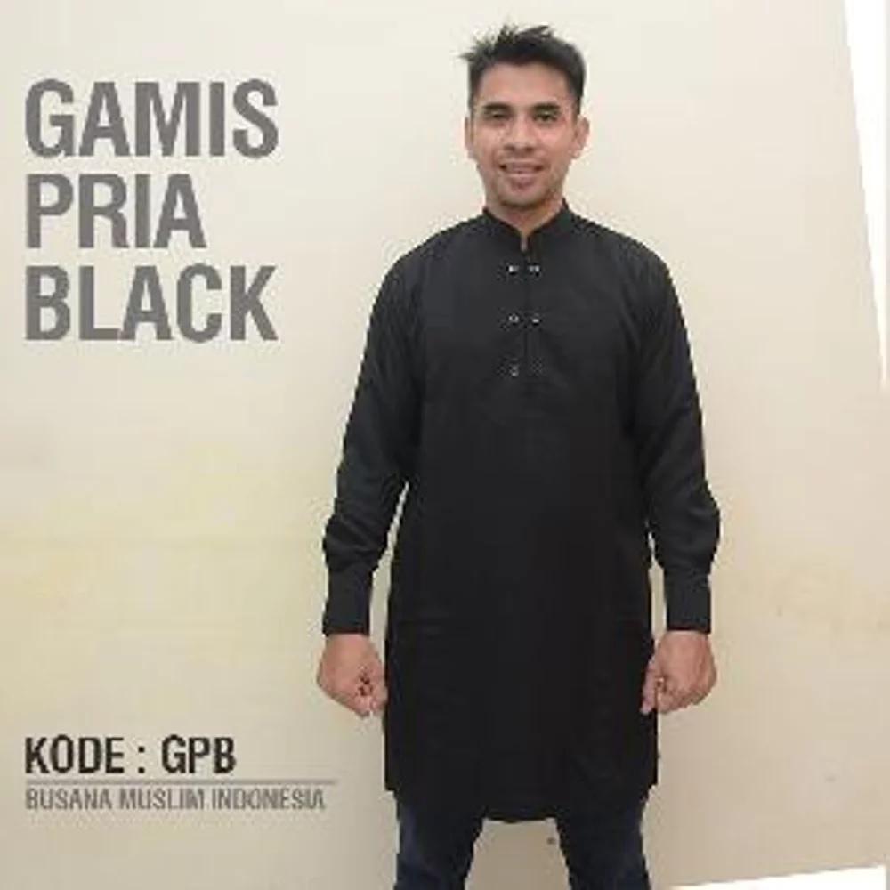 Baju Koko Gamis Pria Eksklusif SlimFit Black -Baju Muslim Pria -Jubah Gamis Muslim -Baju Koko -Jubah Koko -Gamis Pakistan Pria