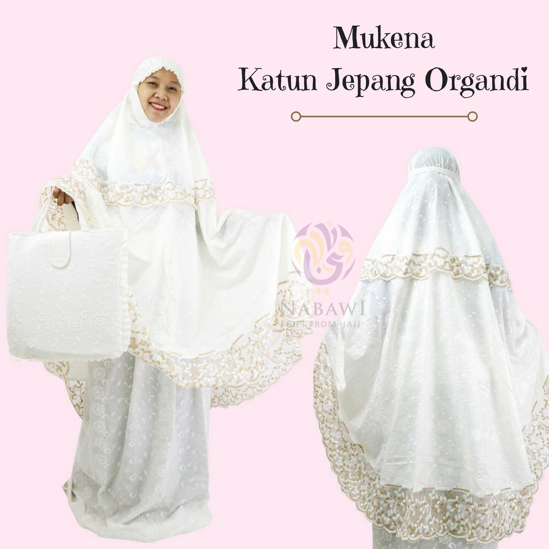 Mukena Mukenah Setelan Katun Jepang Renda Organdi Organza Jumbo Souvenir Oleh Oleh Haji Umroh