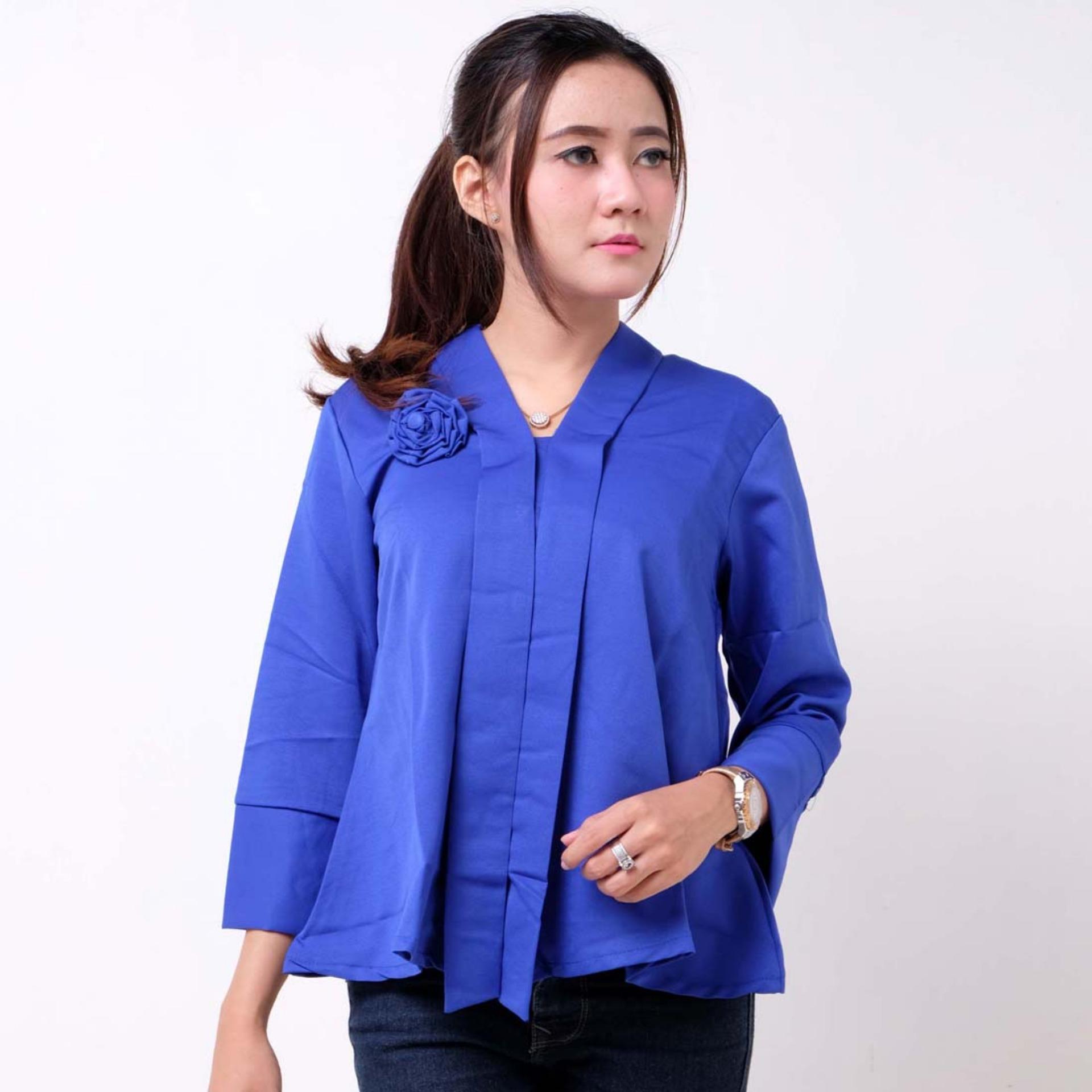 Batik Distro BA9203 Kebaya Encim Wanita Polosan - Biru
