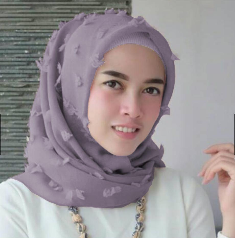 Maula Hijab Jilbab Square Kerudung Segiempat Linen Ruby / Rubiah