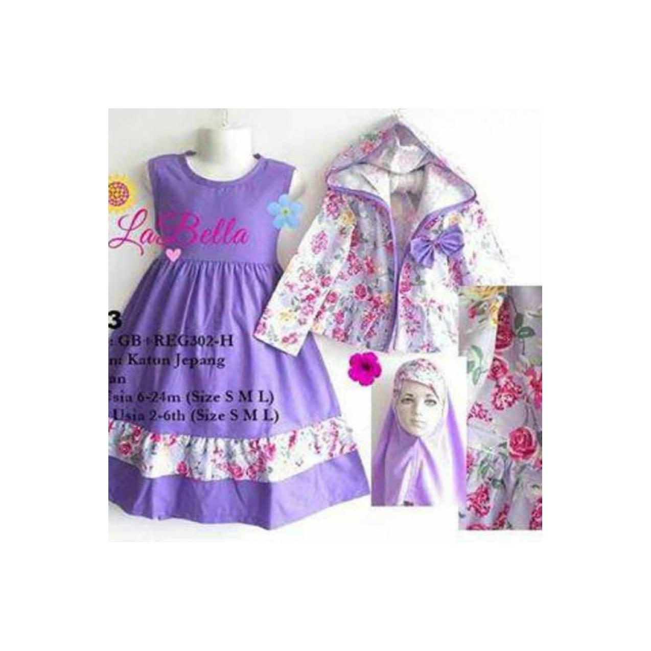 LaBella Gamis Hoodie Bolero Ungu Reguler