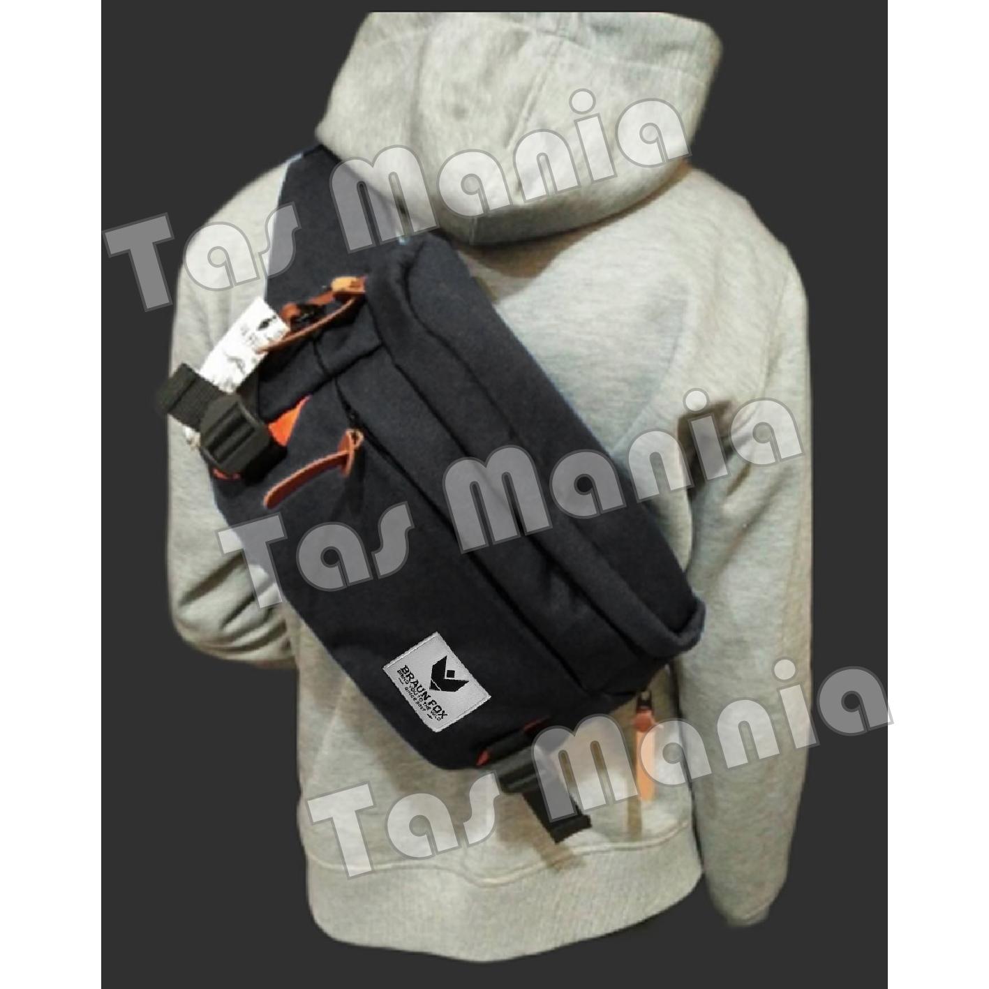 Braun Fox Buffer 0.01 SA Waist Bag - Promo Murah Tas Selempang Pria GROOVY yang Trendy Kekinian Tas Messenger Tas Slempang Korea Tas Distro Crossbody Man Sling Chest Bag Terlaris Murah