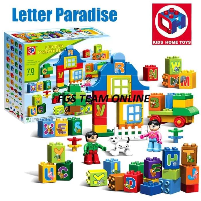 Mainan Anak Block Duplo Letter Paradise 70 Pcs (188-