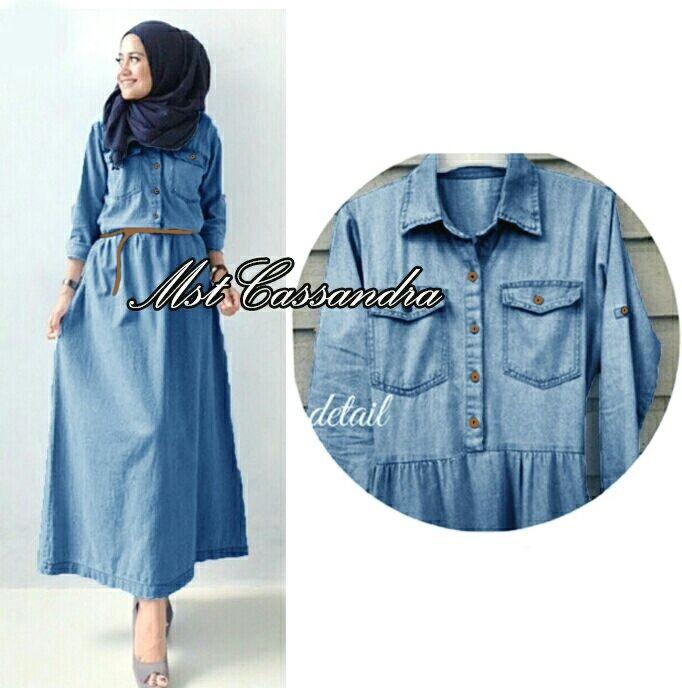 Maxi jeans wash wanita - CASANDRA long dress