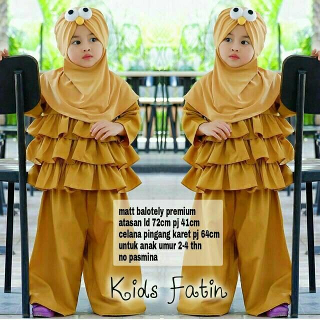 J&C Setelan Kids Fatin / Setelan Muslim Anak / Gamis Anak / Gamis Muslim Anak / Dress Anak / Baju Muslim Anak / Kaos Muslim Anak / Celana Muslim Anak / Stelan Muslim Anak / Baju Muslim Anak 1 Stel