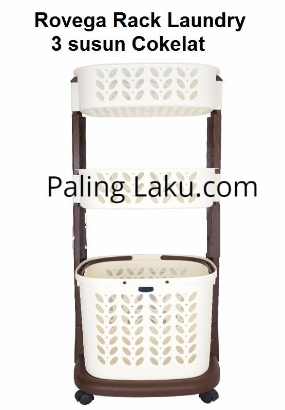Rovega Laundry Rack & Basket 3 Susun RLB-300/ keranjang Baju kotor/ rak serbaguna