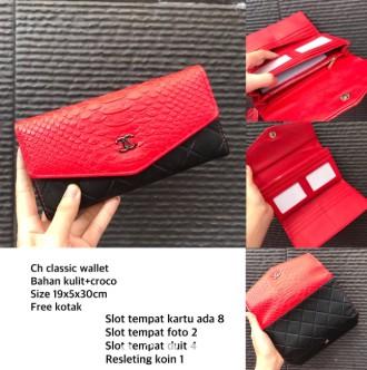 Promo New Arrival Dompet Wanita Channel Cnl Chanel Classic Wallet Crocodil Buaya Best Seller Harga Murah Diskon Sale Obral Gaya Keren Kece Modis Kekinian Cantik Cakep Kuat Rapi