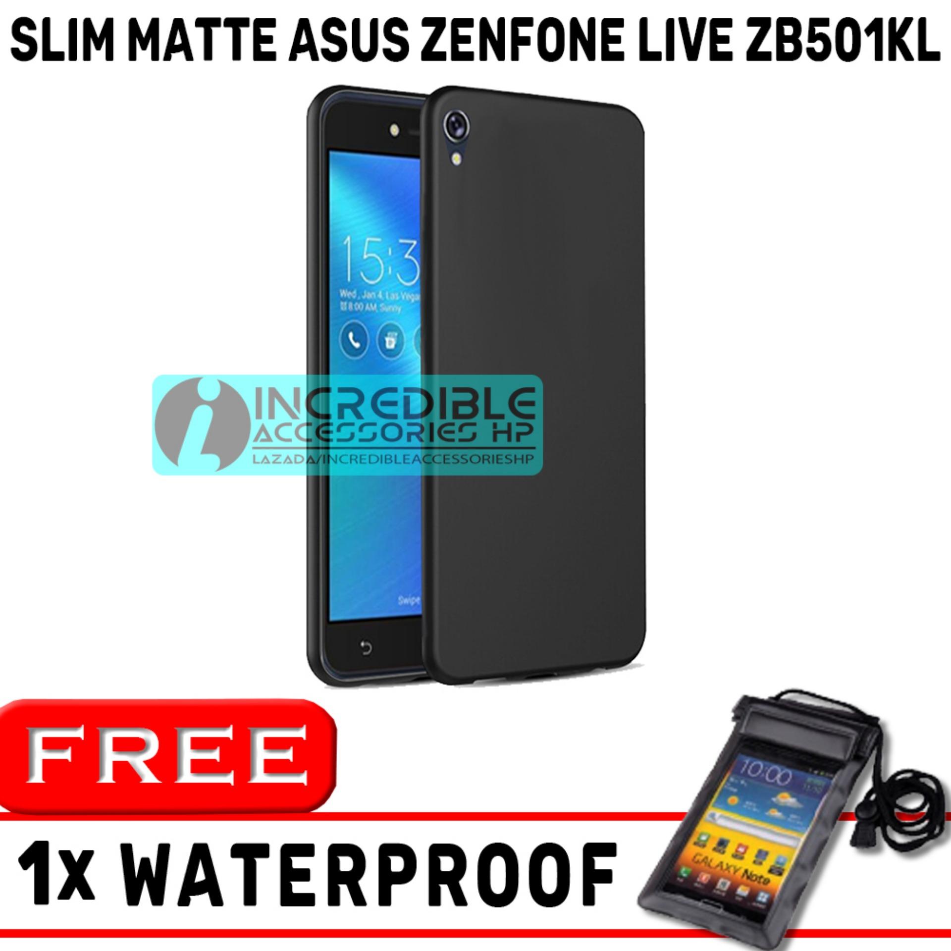 Slim Matte for Asus Zenfone Live ZB501KL Softcase Baby Skin Black Matte High Quality - Black + Free Waterproof Random Warna