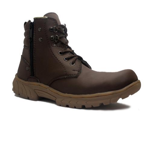 Cut Engineer Zipper Safety Boots New Kansas Tactikal Dark Brown