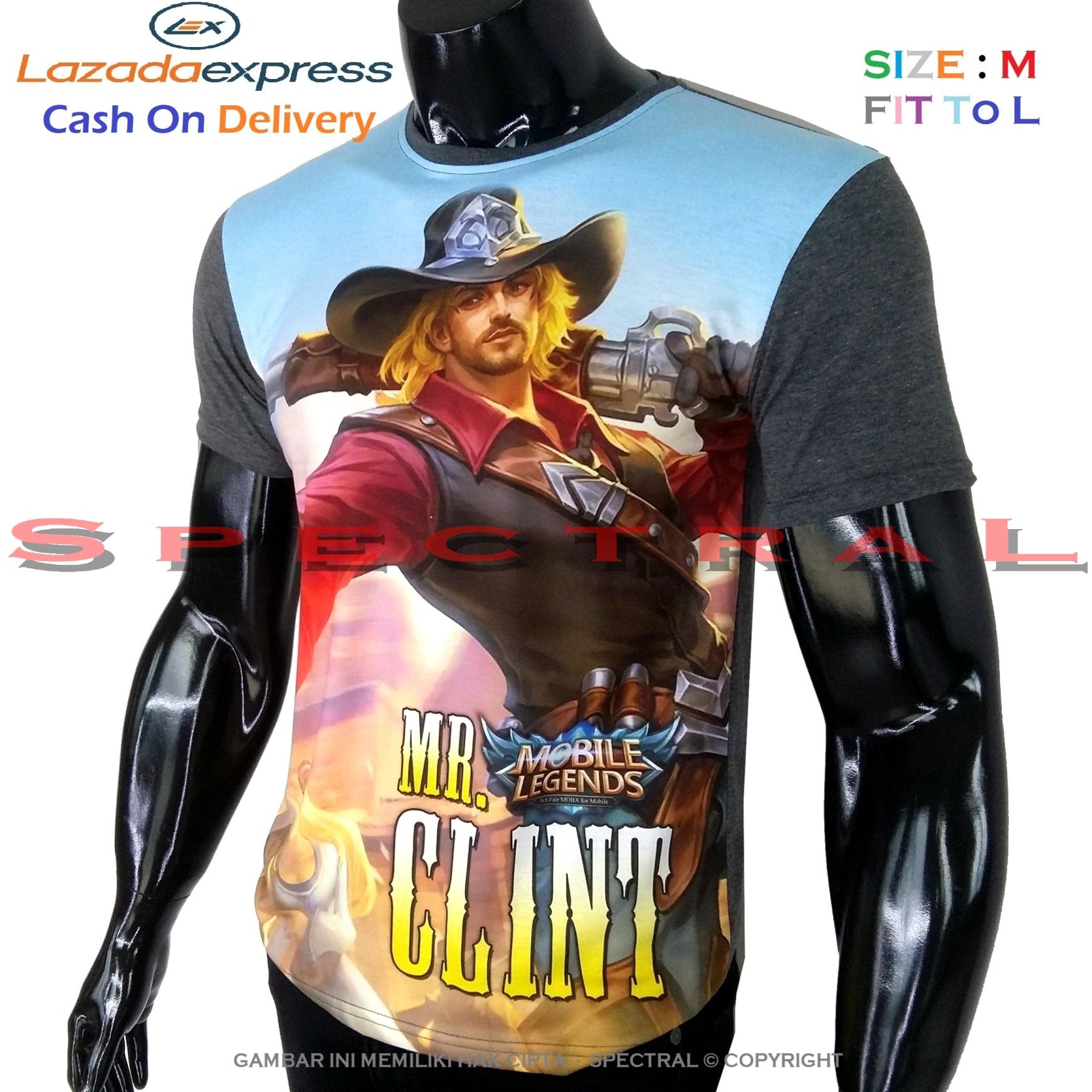 Spectral – 3D CLINT Mobile Legend Kualitas HD Printing Size M Fit To L Soft Rayon Viscose Kaos Distro Fashion T-Shirt Atasan Baju Pakaian Polos Pria Wanita Cewe Cowo Lengan Murah Bagus Keren Jaman Kekinian Jakarta Bandung Gambar Game Mobilelegend Legends