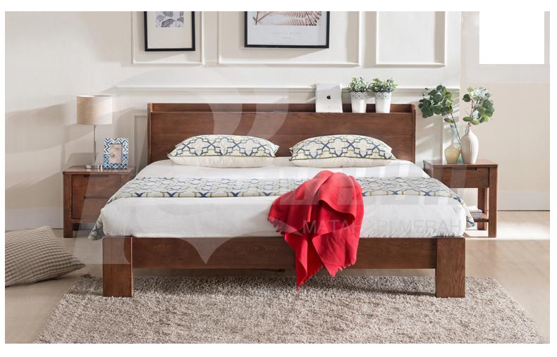 Dipan Divan Minimalis Tempat Tidur coklat tua ranjang 2 Orang Modern - Natural