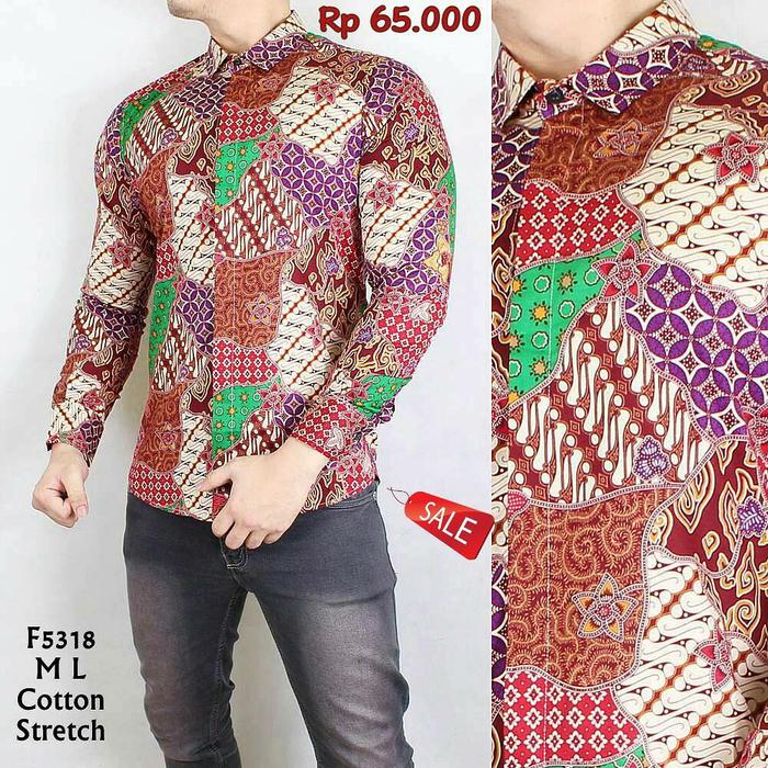 HARGA MURAH Kemeja Batik Pria Lengan Panjang