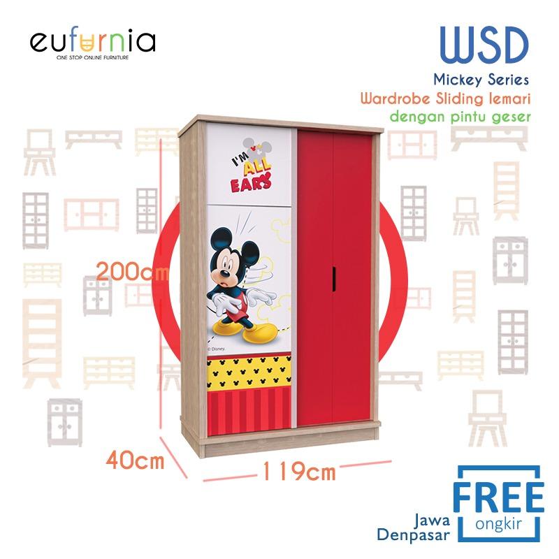 Eufurnia Olympic Kids Mickey Wardrobe Swing Lemari Baju Anak - WSD 0119694