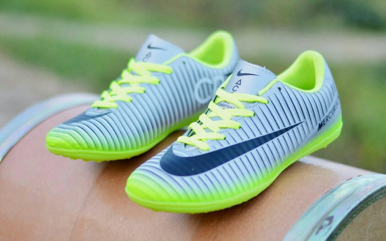 Sepatu Futsal NIKE Mercurial Vortex III IC Indoor Sepatu Futsal - Silver Yellow -