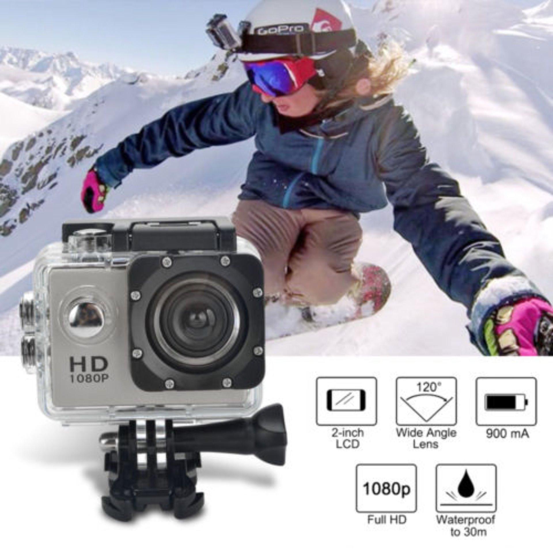 Sports Cam Action Camera Sport 1080P Full HD DV No-WiFi - Silver
