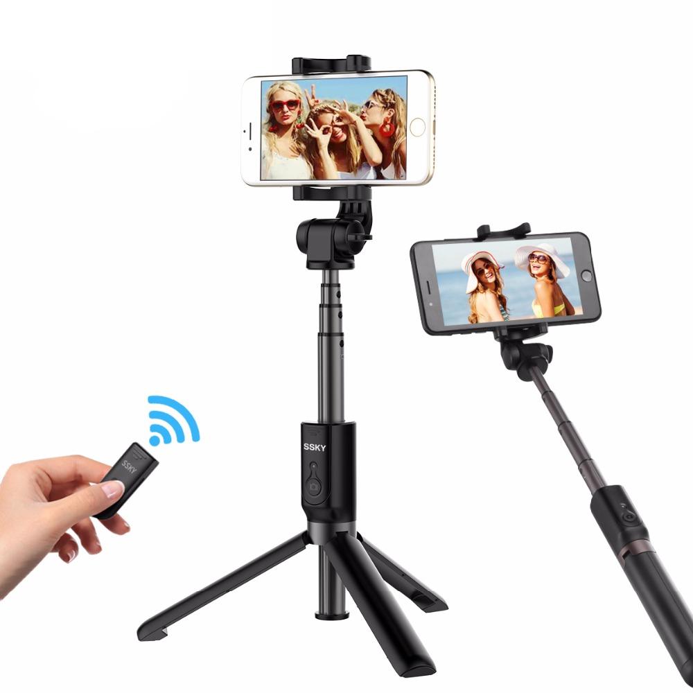 Ulanzi 3 In 1 Handheld Tripod Mini Ponsel Selfie Tongkat Dapat Diperpanjang Monopod dengan Bluetooth Pengendali Jarak Jauh untuk iPhone 8X7 Plus Samsung