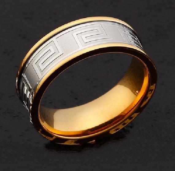 NEW PROMO Perhiasan Aksesoris Cincin Pria atau Wanita Cincin Couple Cincin Pasangan Two Tone Silver Gold Ring Titanium Steel Murah