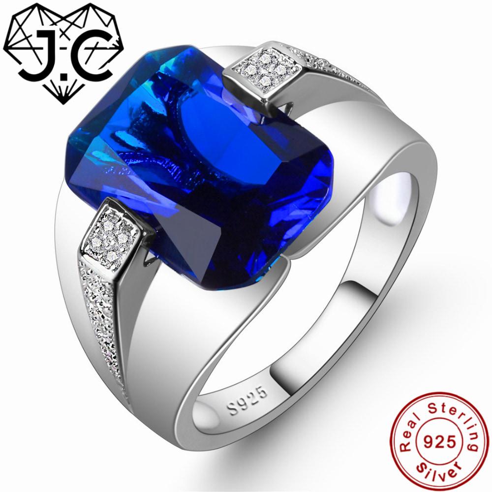 NEW PROMO Perhiasan Aksesoris Cincin Pria Wanita Classic Brilliant Blue Safir Ori Perak 925 Stamp Murah