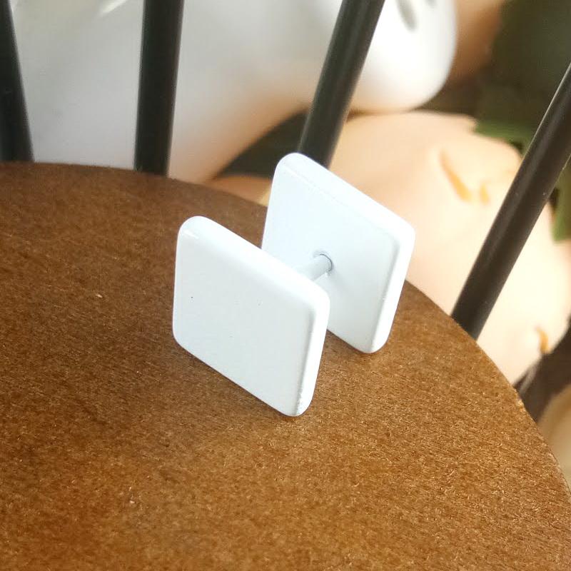 Anneui - BP0125 - Anting Tusuk Piercing Model Kotak Persegi Square Warna