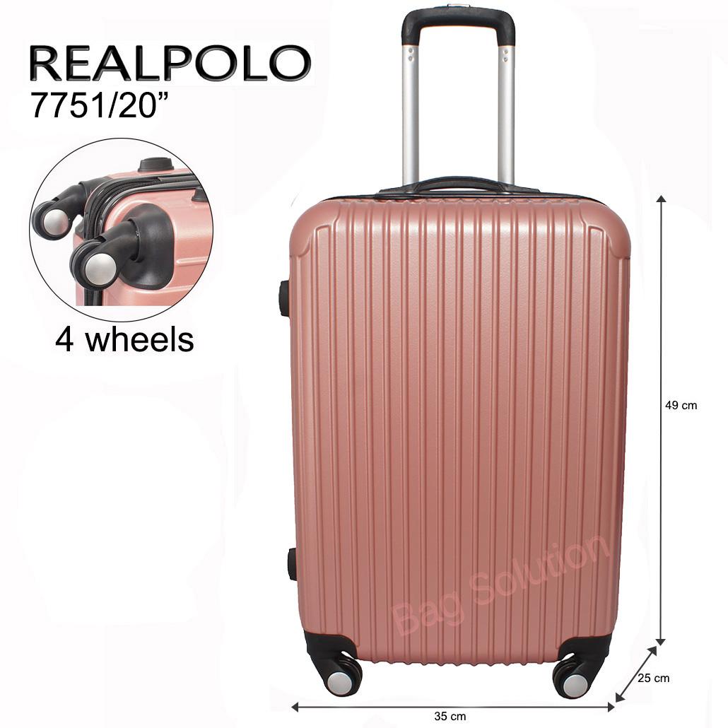 Real Polo Tas Koper Hardcase Fiber ABS - 4 Roda Putar - GGEA Size 20 Inch
