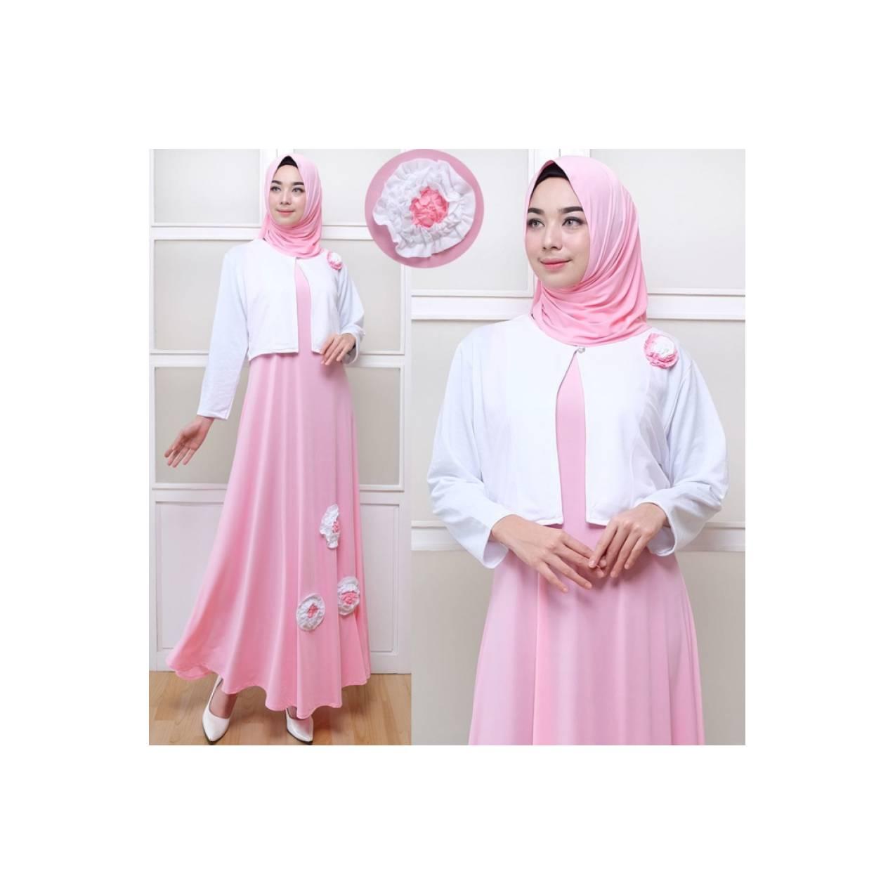 PROMO BAJU MUSLIM WANITA 118415 CEISYA SET SIMPLY PINKY MAXY GAMIS JUM