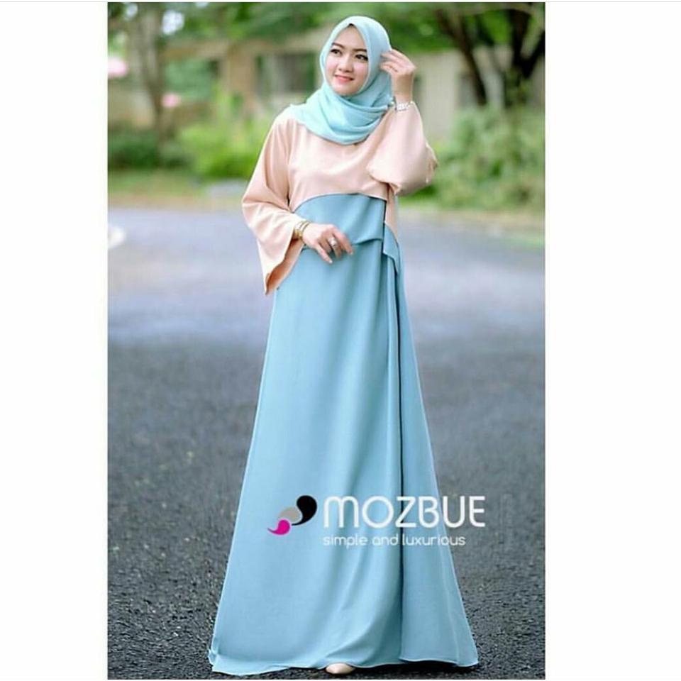 Ria_Store MC226 Minzy Maxi Peach // Busana Muslim Wanita MC226 Minzy Maxi Peach // Maxi Dress / Maxi Muslim / Dress Muslim / Busana Muslim / Baju Muslim / Hijab Fashion / Hijab Style - Hight Quality