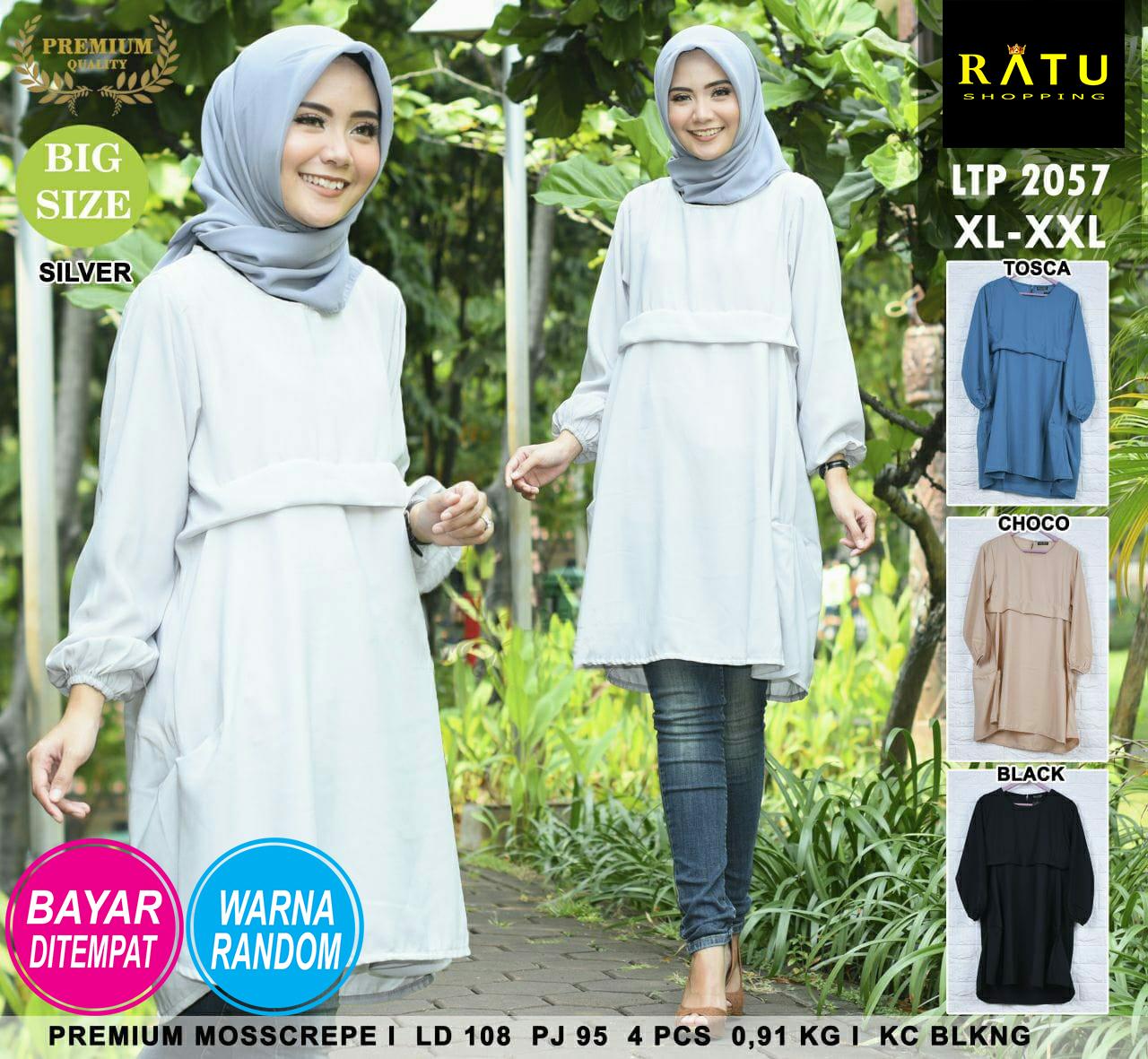 RATU SHOPPING TUNIK JUMBO XL XXL REAL PIC Atasan blouse besar big size LTP2057 HELONA TUNIK HIJAB SERUT BAJU KULOT