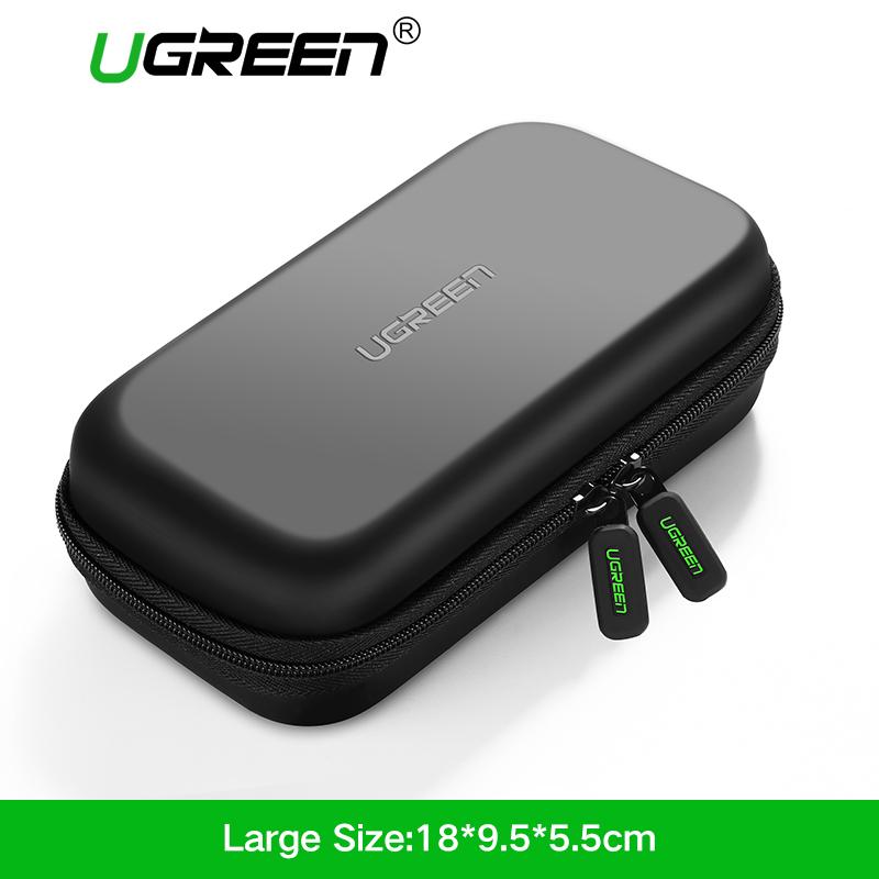 Ugreen Penyimpanan Eksternal Keras Casing HDD SSD Tas untuk Seagate Samsung WD 2.5 Keras Mendorong Bank Daya Pengisi Daya Kabel USB bank Daya Ukuran Besar