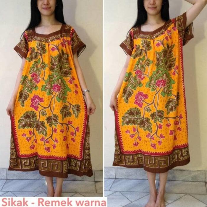 Super Hot! Batik emboss flared dress Wedges emboss Fit to L Murah!