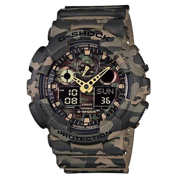 Casio Jam Tangan Pria Casio G-Shock GA-100CM-5ADR Protection Camouflage Digital Analog Watch
