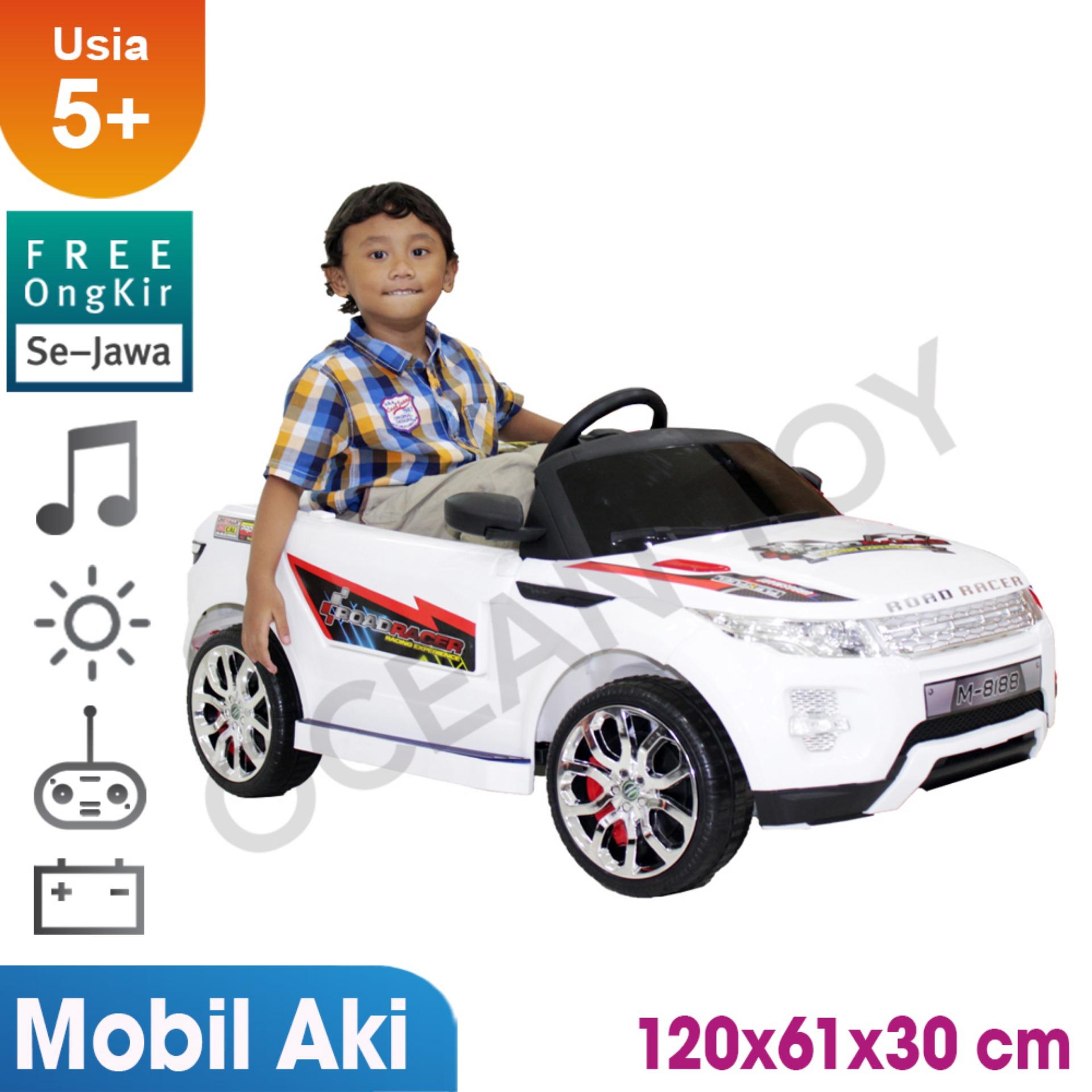 100% Free Ongkir Khusus Pulau Jawa Ocean Toy Ride On PMB Mobil Aki M-8188 Road Racer - Putih