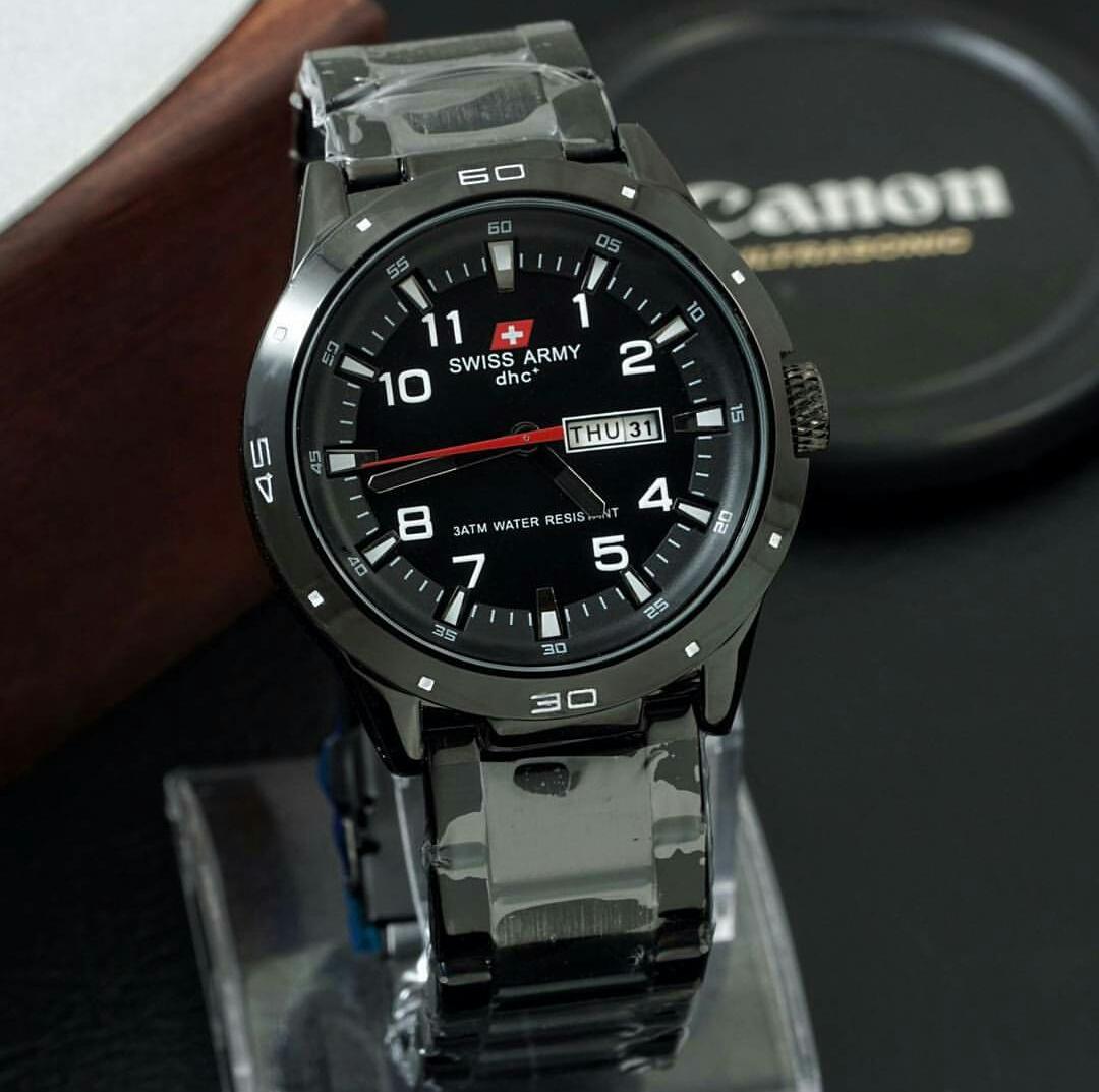 Jam tangan Pria Swiss Army dhc+ Stainless steel -Hari&Tanggal aktif